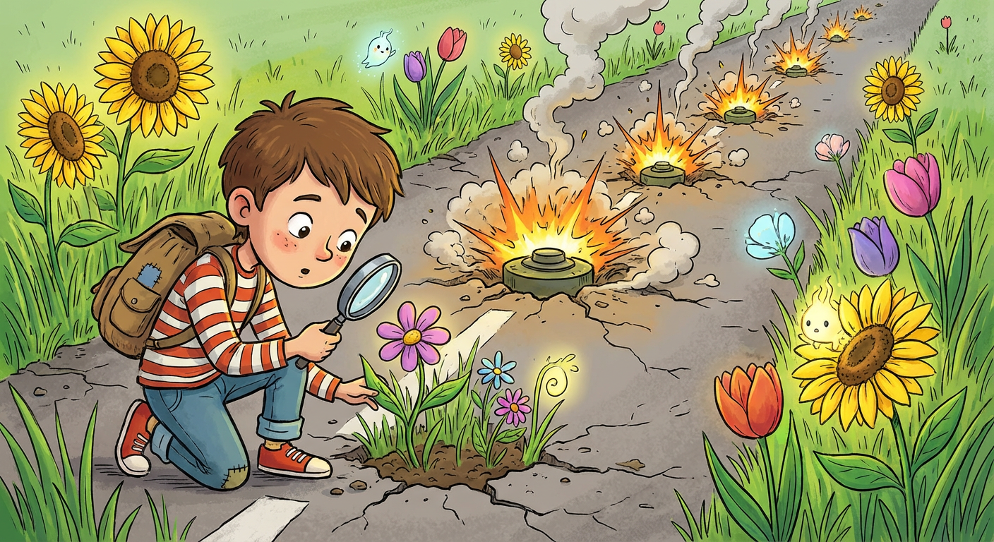 周圍佈滿地雷，但係...